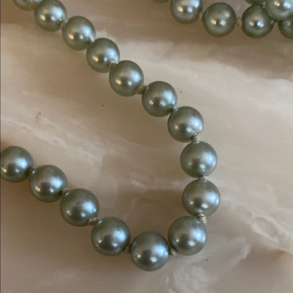 Vintage Teal Pearl Necklace - Picture 4 of 4